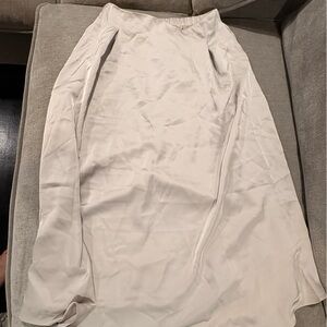 Silver Maxi Satin Skirt